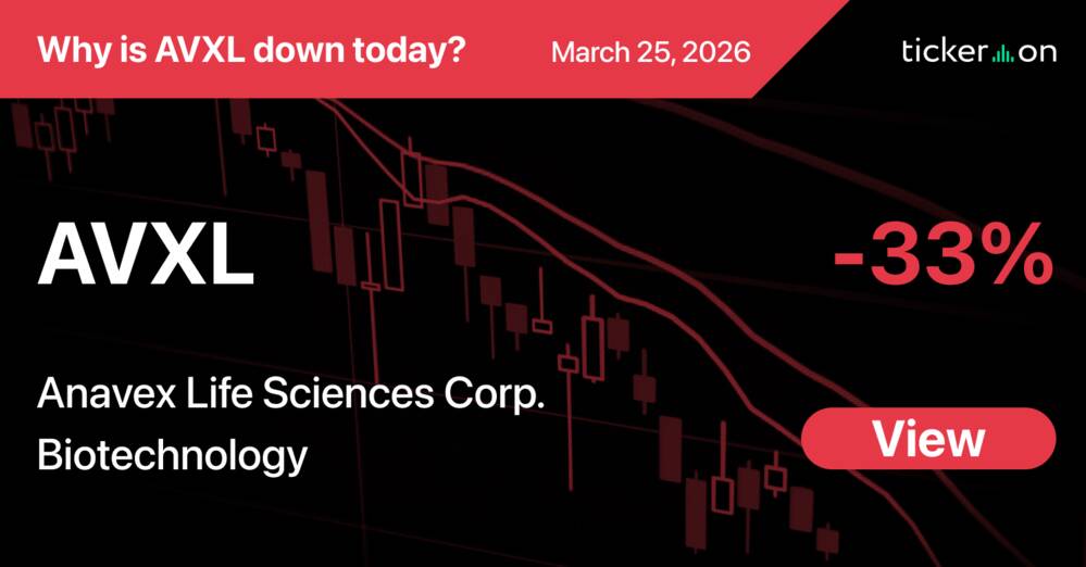Why Is Anavex Life Sciences Corp. (AVXL) Stock Down -33.00% Today?