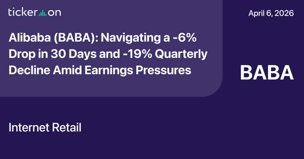 Alibaba (BABA): Navigating a -6% Drop in 30 Days and -19% Quarterly ...
