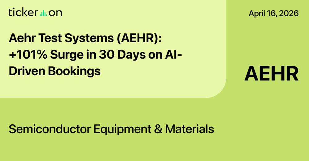 Aehr Test Systems (AEHR): +101% Surge in 30 Days on AI-Driven Bookings
