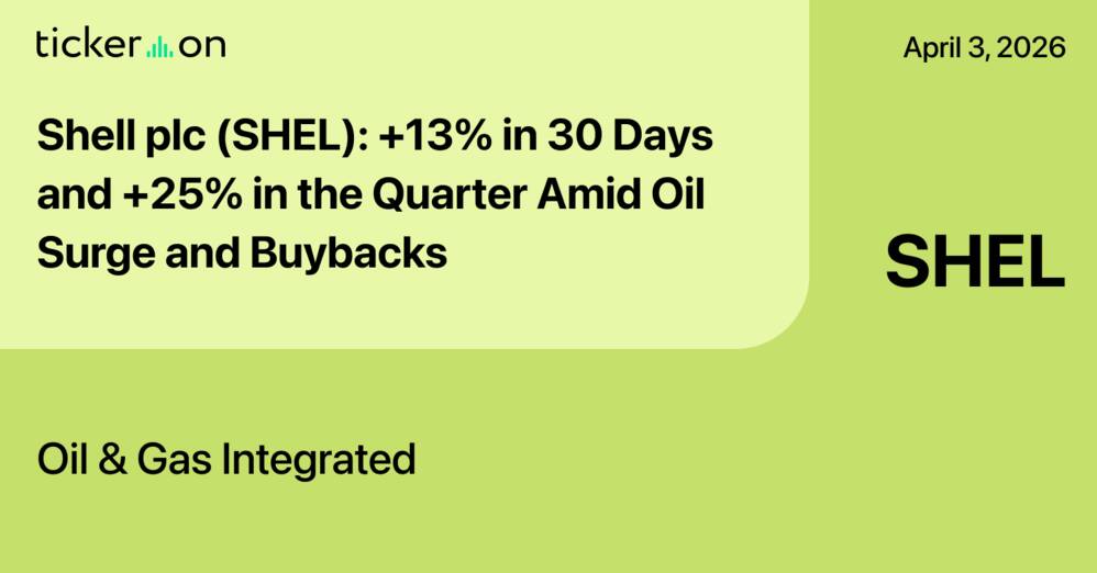 Shell plc (SHEL): +13% in 30 Days and +25% in the Quarter Amid Oil ...